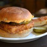 fried tpfu sriracha pimento cheese sandwich