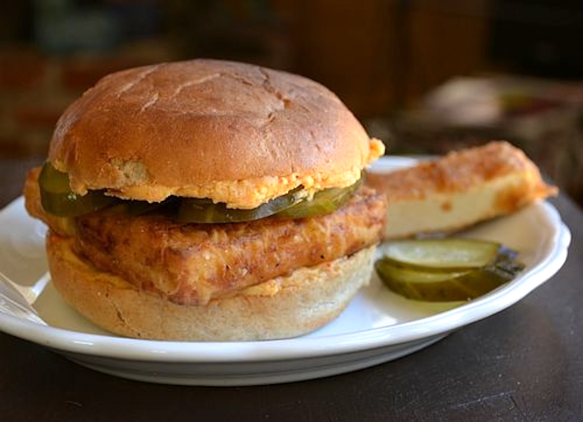 tofu chicken fried steak pimento cheese sandwich