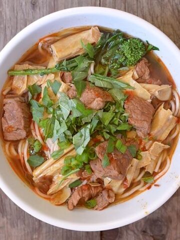 beef tofu skin noodle soup