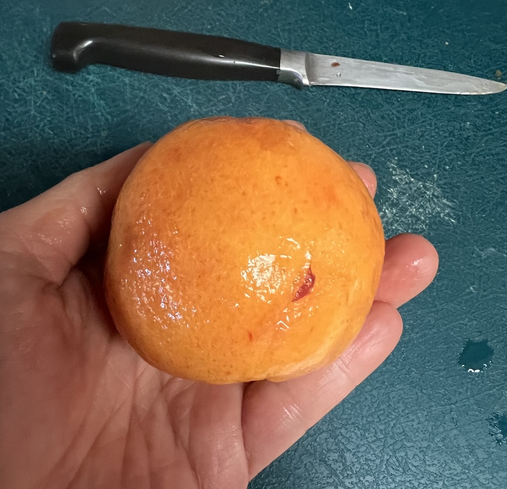 peeled peach